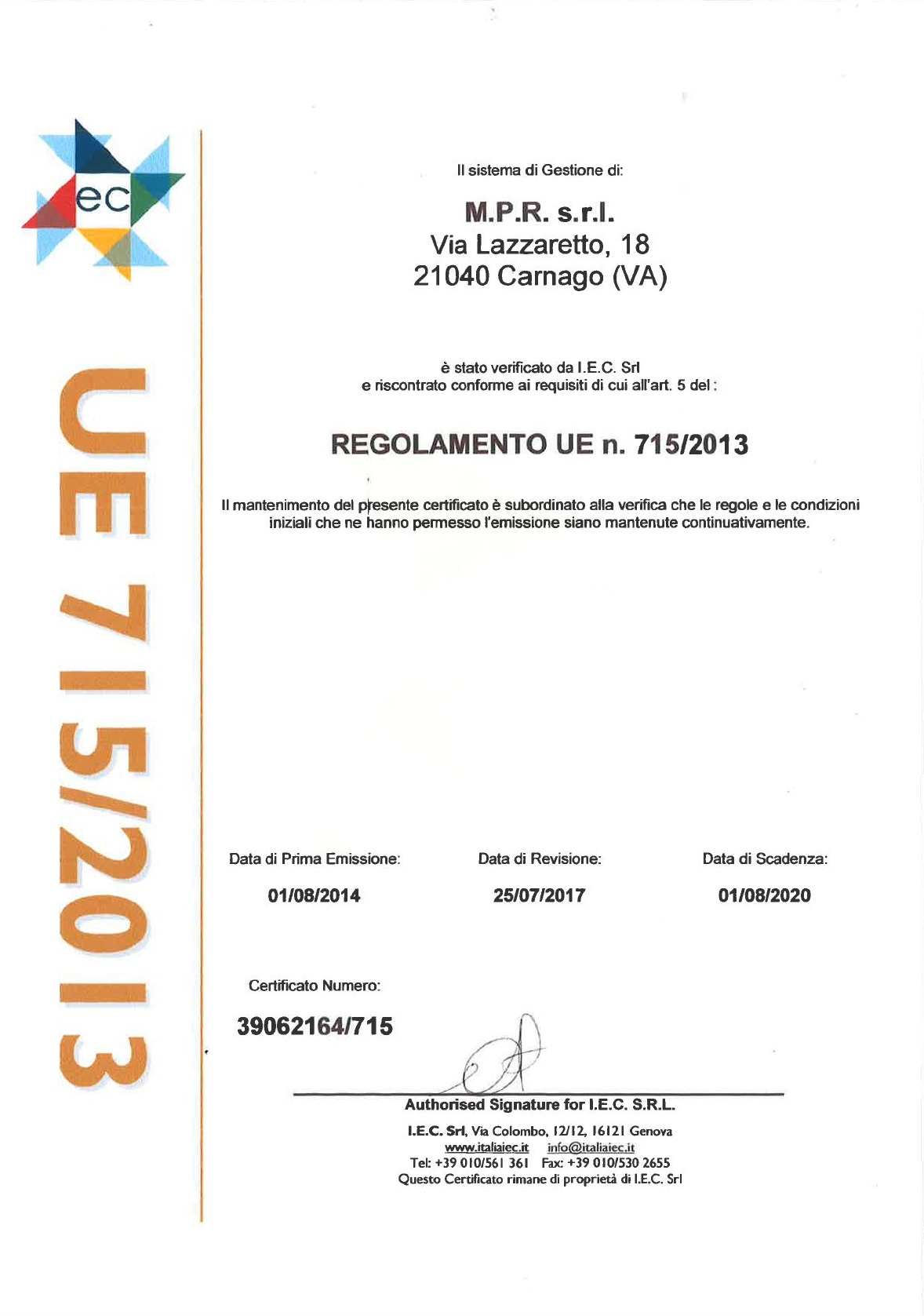 REG UE 715-2013